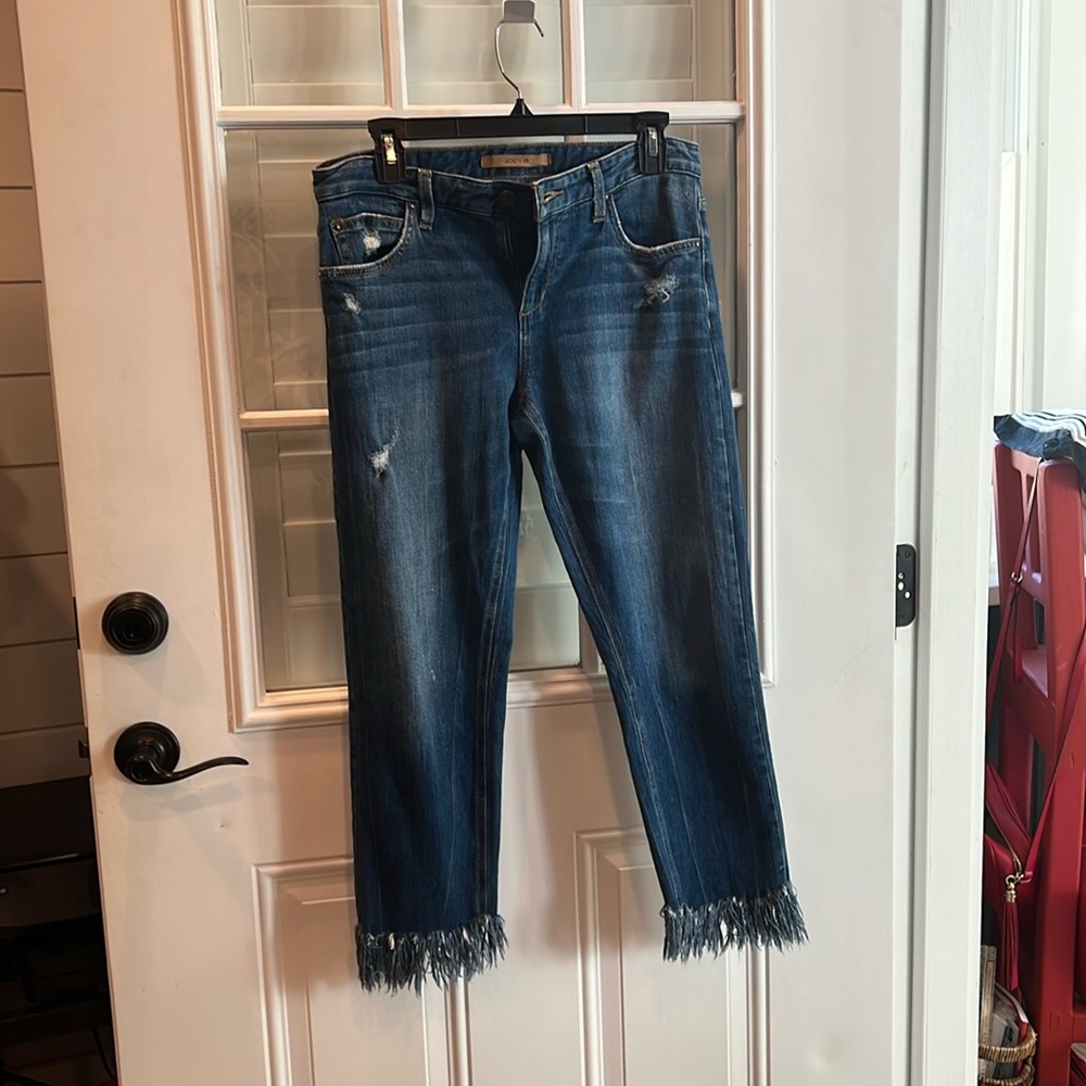 Joe’s jeans cropped fringe jeans size 27!